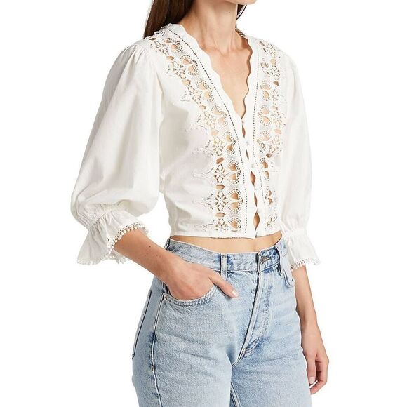 Free people Louella Embroidered Top size L - Picture 1 of 5